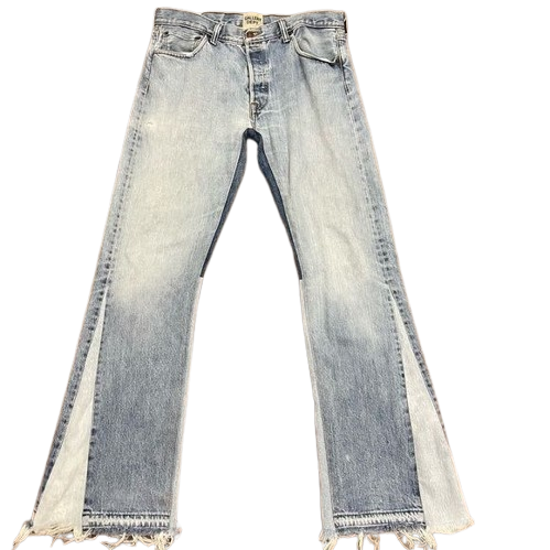 Light-Wash Two-Tone Gusset Flare Jeans
